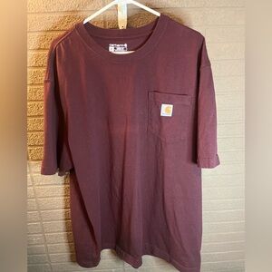 Carhartt Men's Burgundy Short Sleeve Pocket Tee